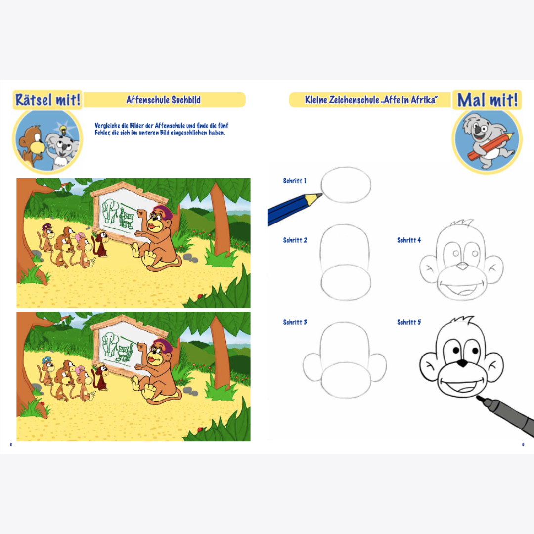 Mitmachbuch für Kinder ab 3 Jahren zum Affen in Afrika | 24 Seiten | gebundene Ausgabe