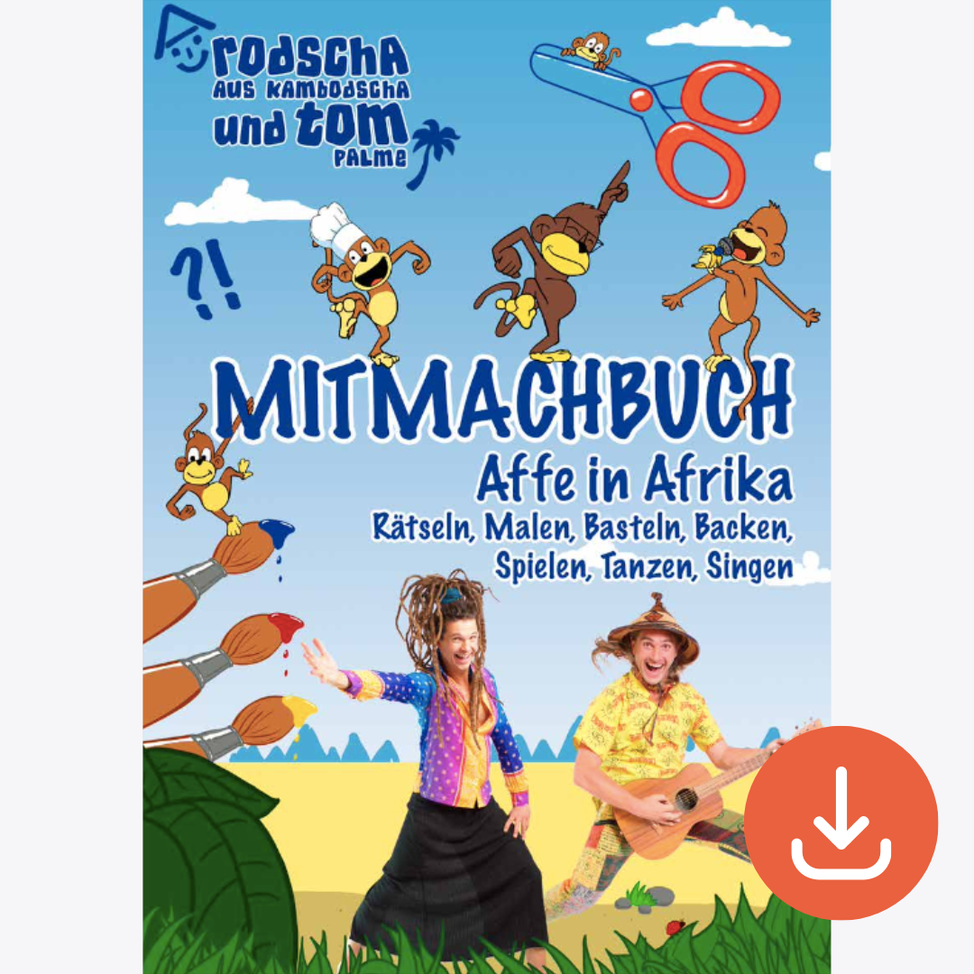 Mitmachbuch für Kinder ab 3 Jahren zum Affen in Afrika | 24 Seiten | eBook