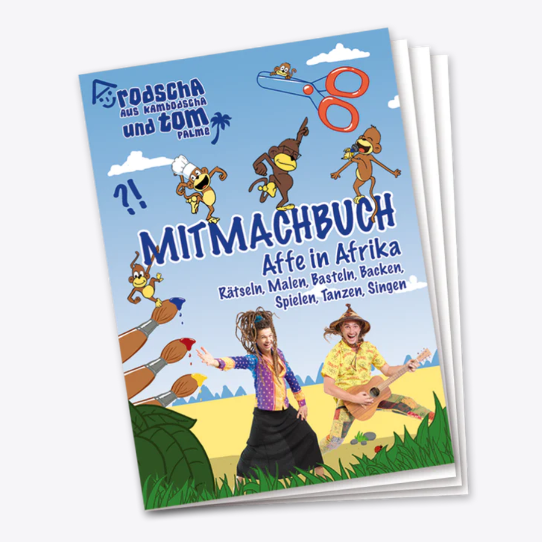 Mitmachbuch für Kinder ab 3 Jahren zum Affen in Afrika | 24 Seiten | gebundene Ausgabe