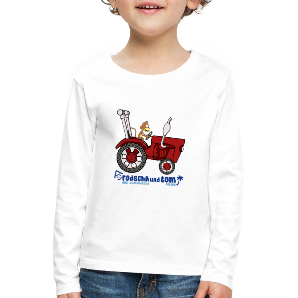 Rodscha und Tom - Bulldog - Kinder Premium Langarmshirt - weiß