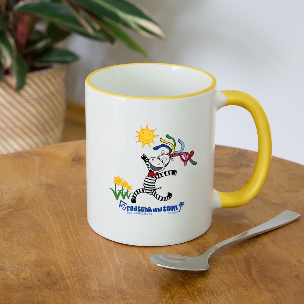 Sunny day - Kinder Tasse zweifarbig - Weiß/Gelb