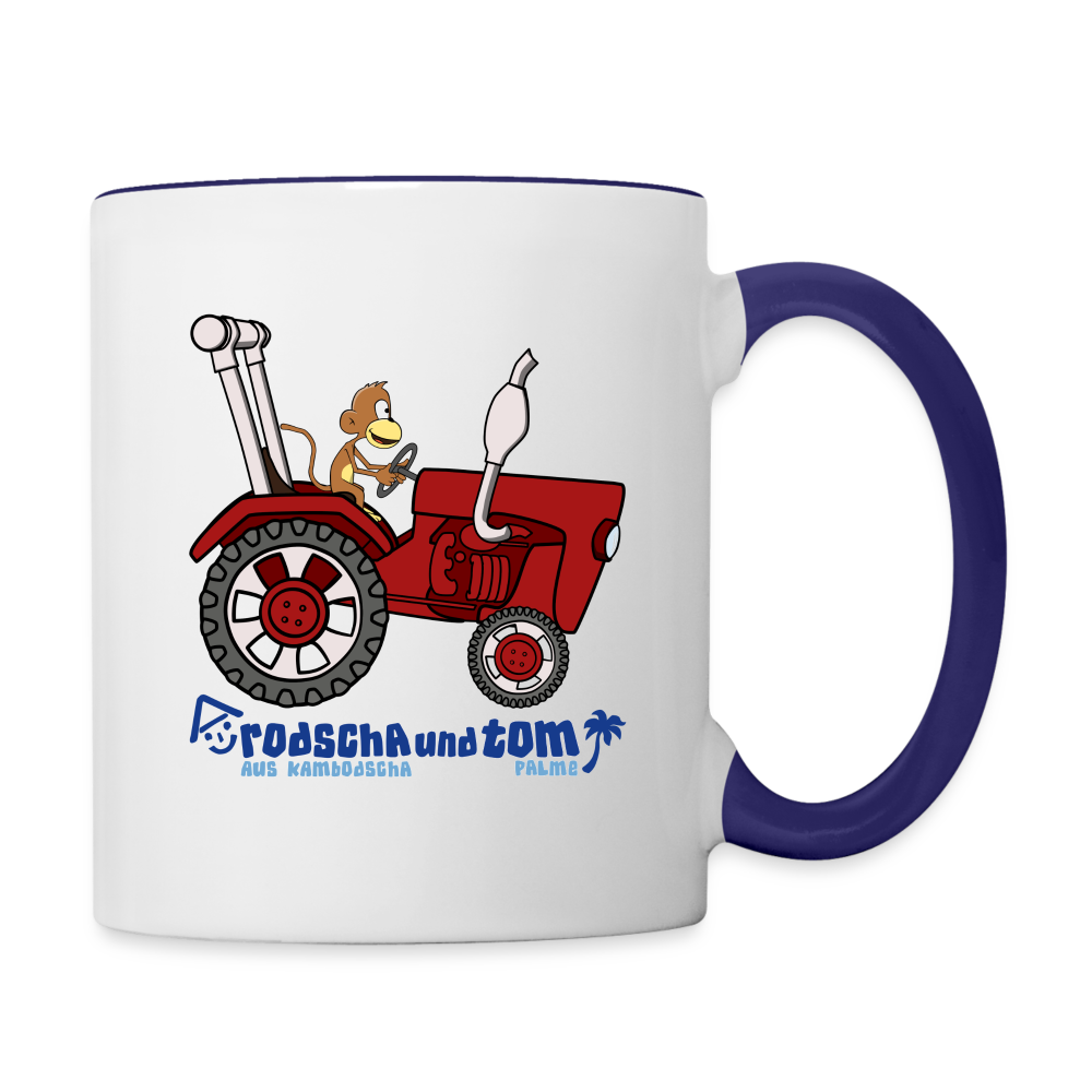 Bulldog - Kinder Tasse zweifarbig - Weiß/Kobaltblau