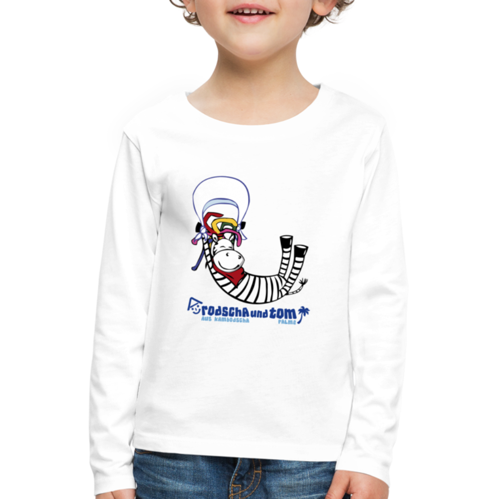 Rodscha und Tom - Rastazebra ZeRa - Kinder Premium Langarmshirt - Weiß