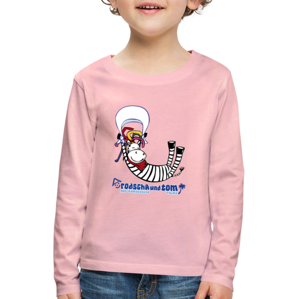 Rodscha und Tom - Rastazebra ZeRa - Kinder Premium Langarmshirt - Hellrosa