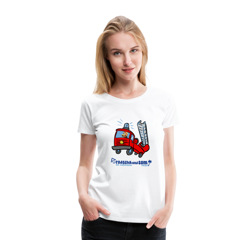 Rodscha und Tom - Feuerwehr - Frauen Premium T-Shirt - Weiß