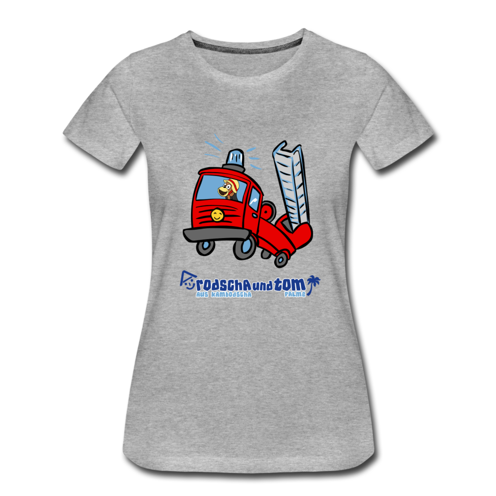 Rodscha und Tom - Feuerwehr - Frauen Premium T-Shirt - Grau meliert