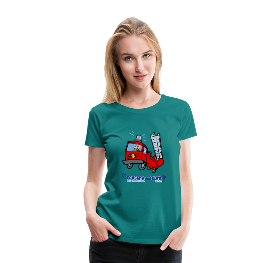 Rodscha und Tom - Feuerwehr - Frauen Premium T-Shirt - Divablau