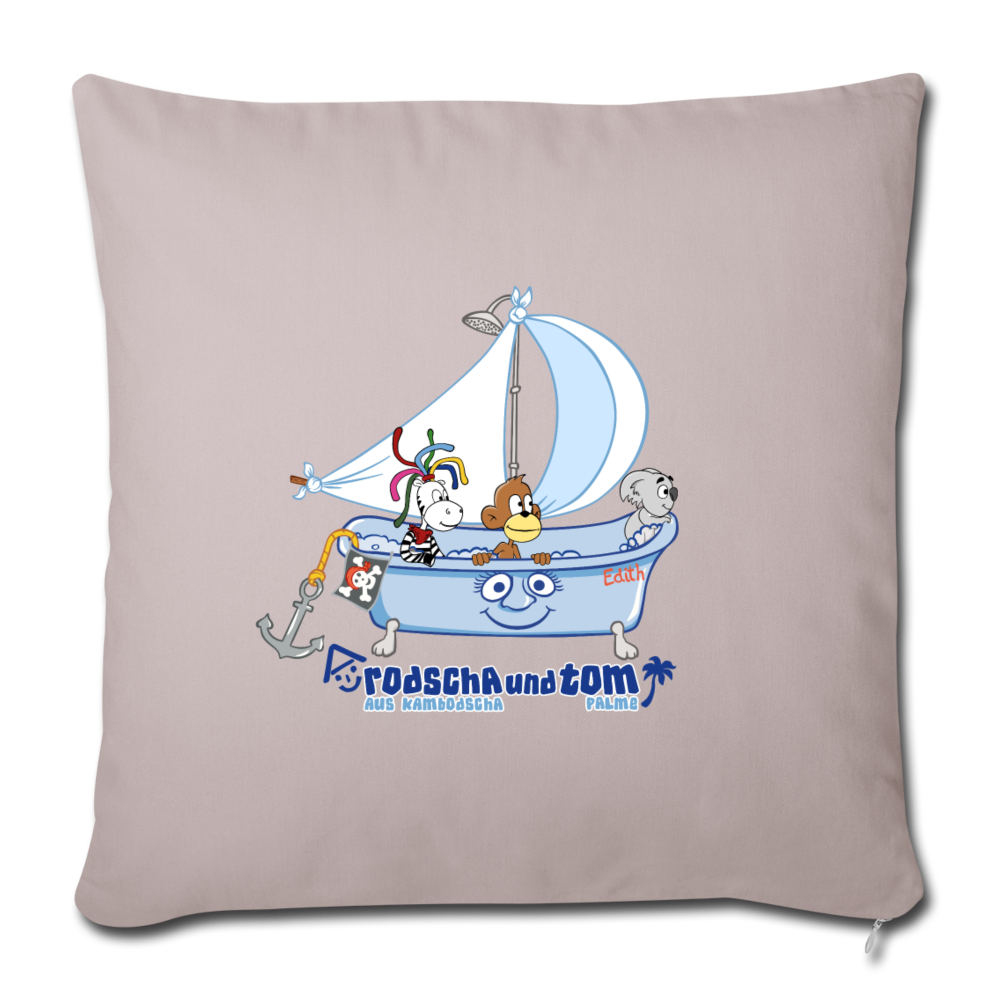 Rodscha und Tom - Badewanne Edith - Sofakissen mit Füllung 44 x 44 cm - helles Taupe