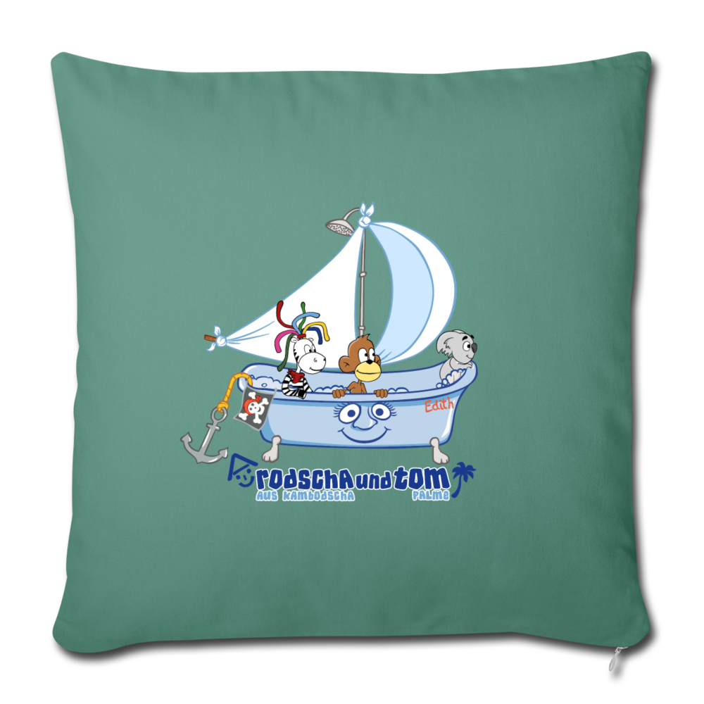 Rodscha und Tom - Badewanne Edith - Sofakissen mit Füllung 44 x 44 cm - Tanngrün