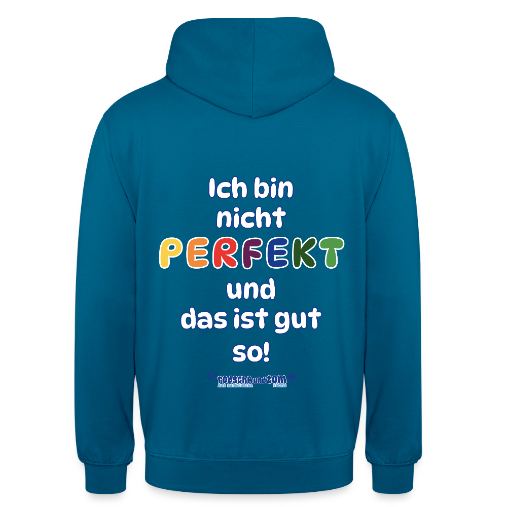 Ich bin nicht perfekt - Unisex Hoodie - Tiefseeblau 