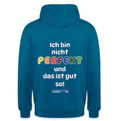 Ich bin nicht perfekt - Unisex Hoodie - Tiefseeblau 
