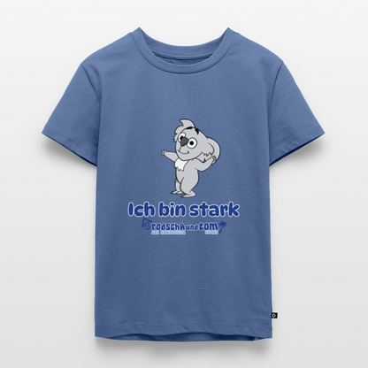 Ich bin stark - Kinder T-Shirt aus Bio-Baumwolle - Taubenblau