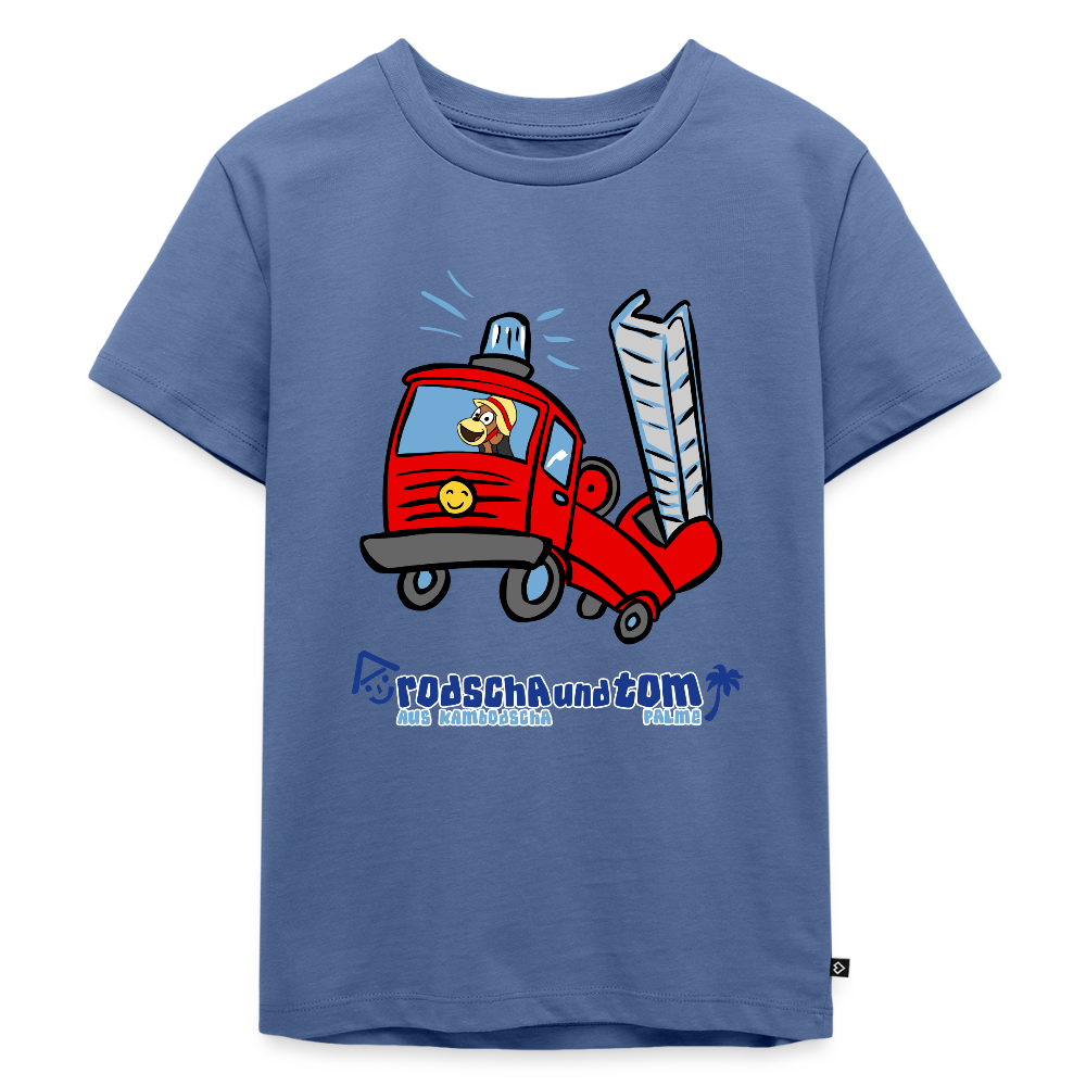 Feuerwehr - Kinder T-Shirt aus Bio-Baumwolle - Taubenblau