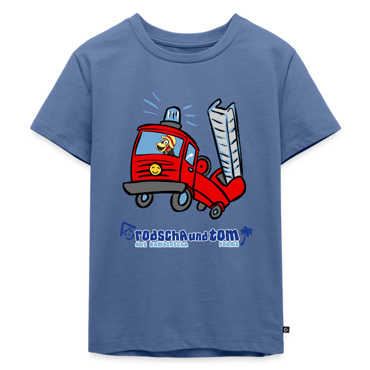 Feuerwehr - Kinder T-Shirt aus Bio-Baumwolle - Taubenblau
