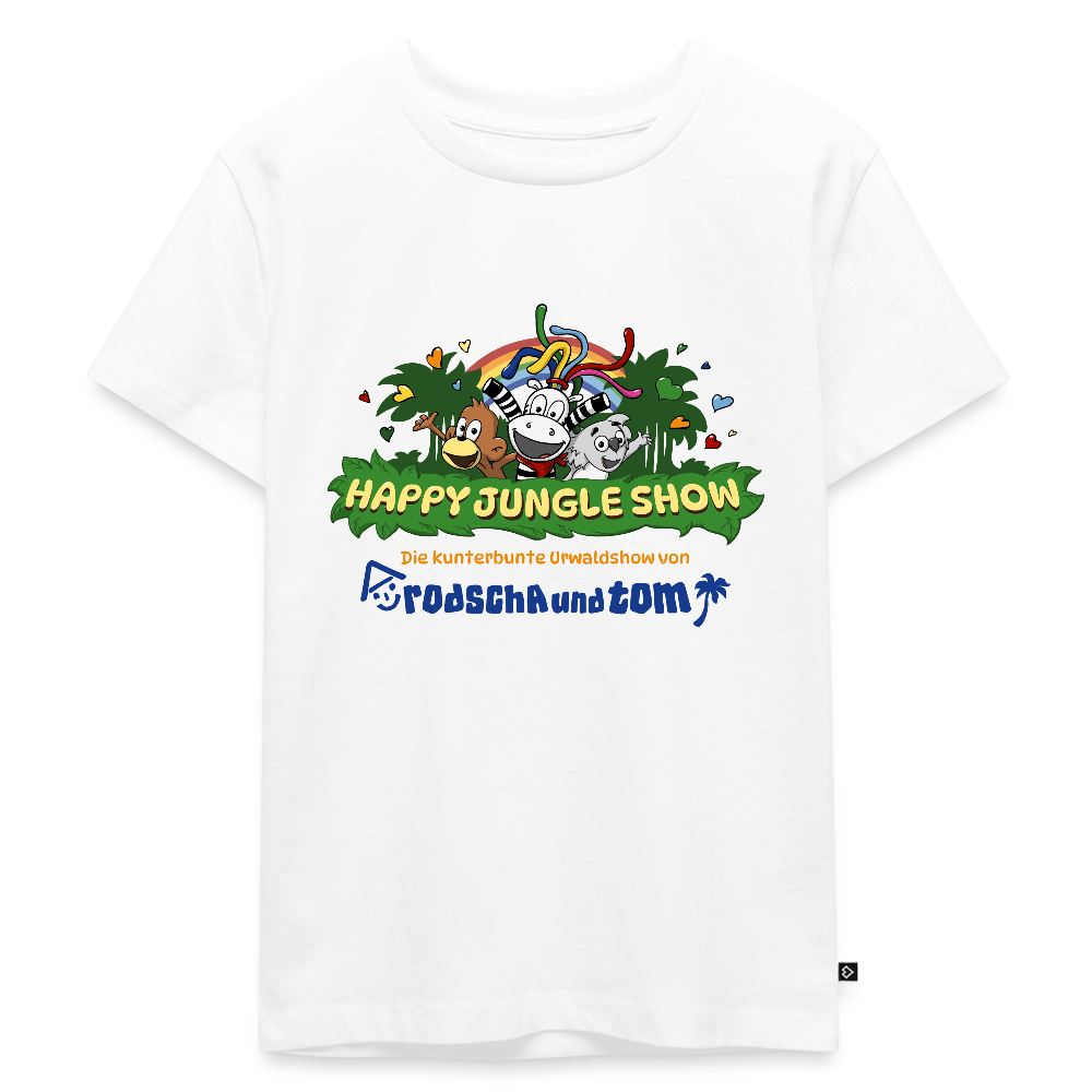 HAPPY JUNGLE SHOW - Kinder T-Shirt aus Bio-Baumwolle - Weiß