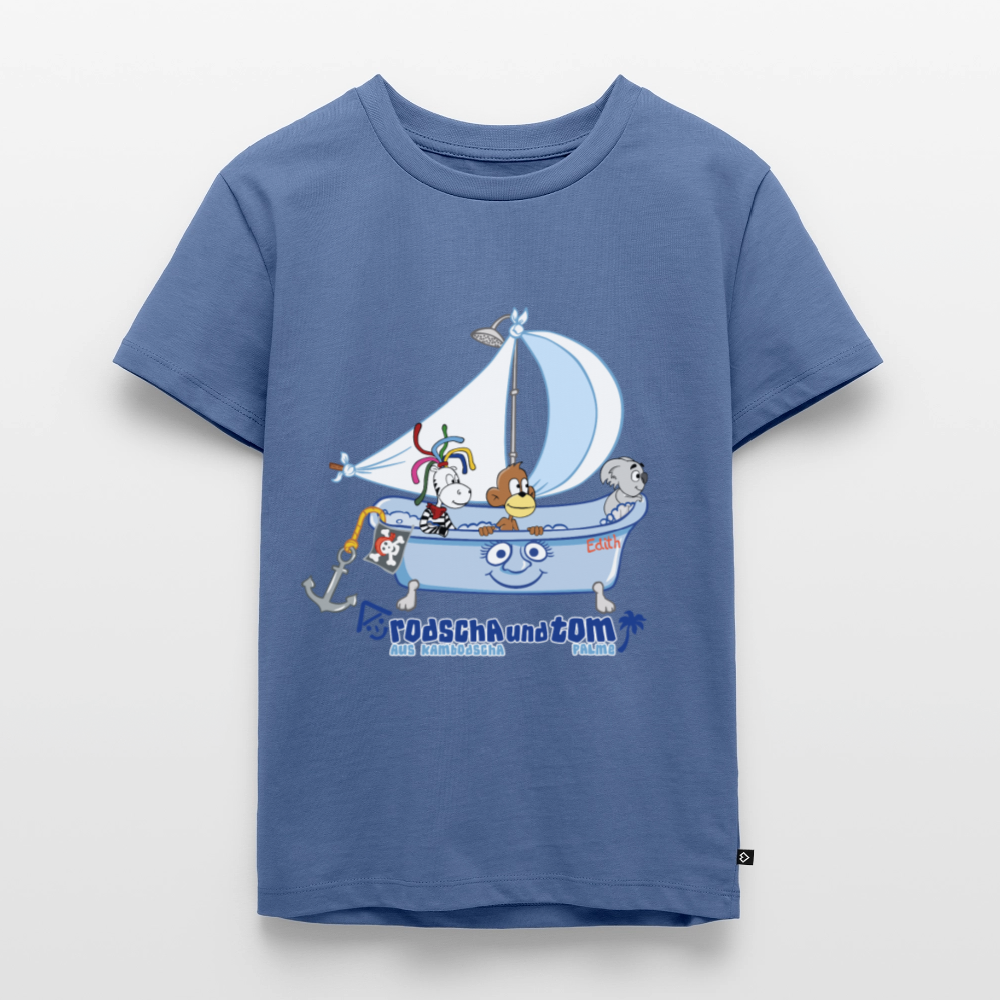 Edith - Kinder T-Shirt aus Bio-Baumwolle - Taubenblau