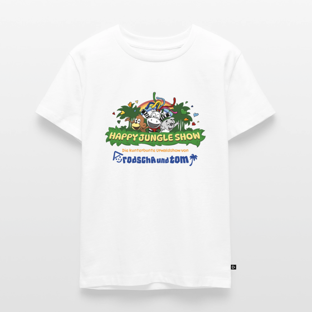 HAPPY JUNGLE SHOW - Kinder T-Shirt aus Bio-Baumwolle - Weiß
