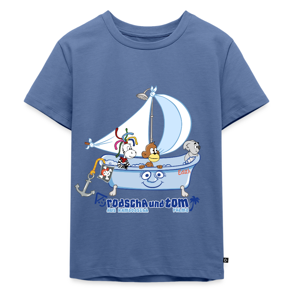 Edith - Kinder T-Shirt aus Bio-Baumwolle - Taubenblau