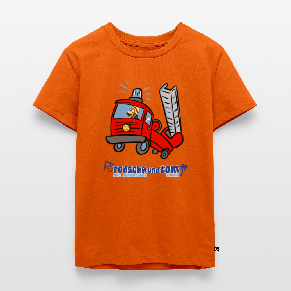 Feuerwehr - Kinder T-Shirt aus Bio-Baumwolle - Orange 