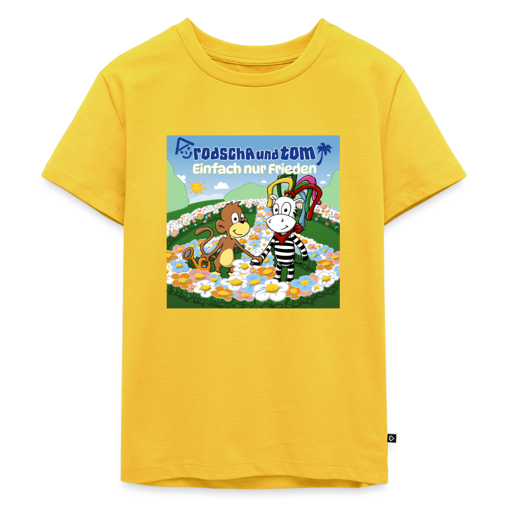 Einfach nur Frieden - Kinder T-Shirt aus Bio-Baumwolle - Sonnengelb