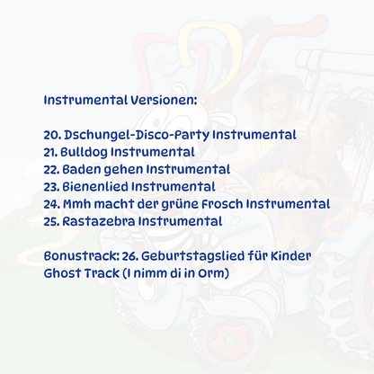Kinderlieder CD Rastazebra – Mitmachlieder als MP3-Download