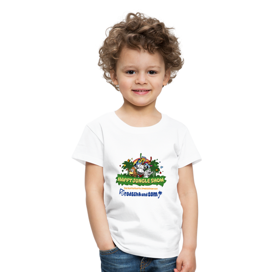 Rodscha und Tom - HAPPY JUNGLE SHOW - Kinder Premium T-Shirt - weiß