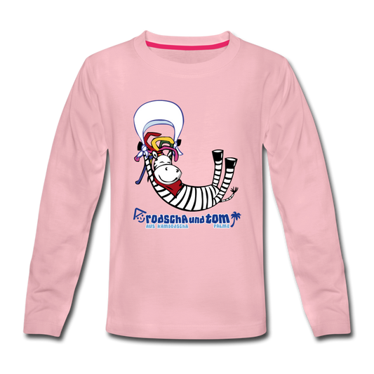 Rodscha und Tom - Rastazebra ZeRa - Kinder Premium Langarmshirt - Hellrosa
