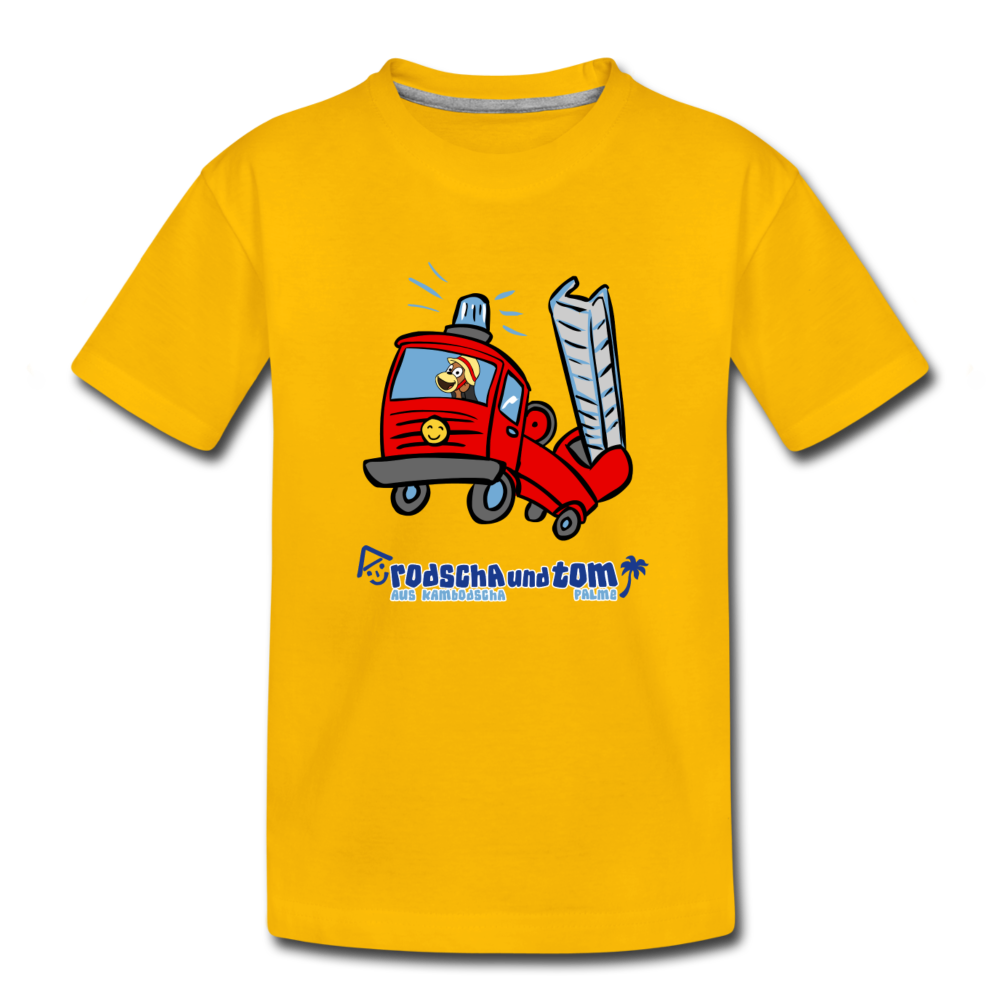 Rodscha und Tom - Feuerwehr - Kinder Premium T-Shirt - Sonnengelb
