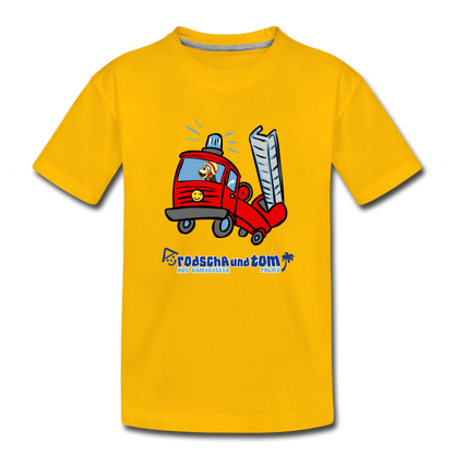 Rodscha und Tom - Feuerwehr - Kinder Premium T-Shirt - Sonnengelb