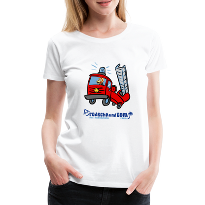 Rodscha und Tom - Feuerwehr - Frauen Premium T-Shirt - Weiß