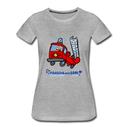 Rodscha und Tom - Feuerwehr - Frauen Premium T-Shirt - Grau meliert