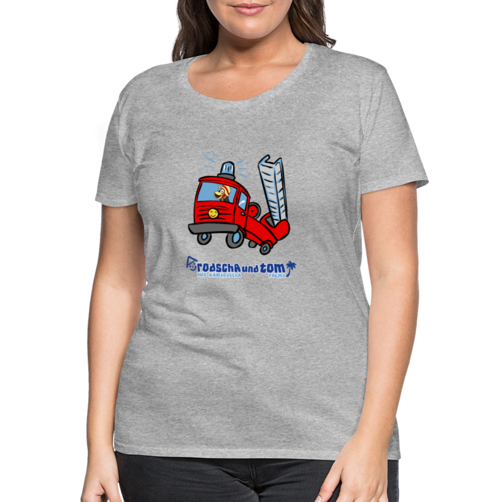 Rodscha und Tom - Feuerwehr - Frauen Premium T-Shirt - Grau meliert