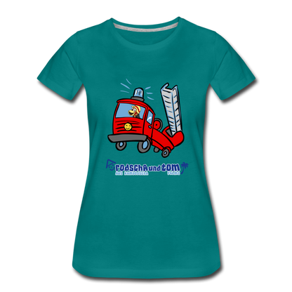 Rodscha und Tom - Feuerwehr - Frauen Premium T-Shirt - Divablau