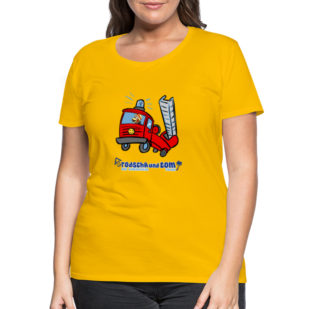 Rodscha und Tom - Feuerwehr - Frauen Premium T-Shirt - Sonnengelb