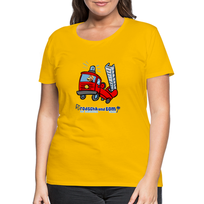 Rodscha und Tom - Feuerwehr - Frauen Premium T-Shirt - Sonnengelb