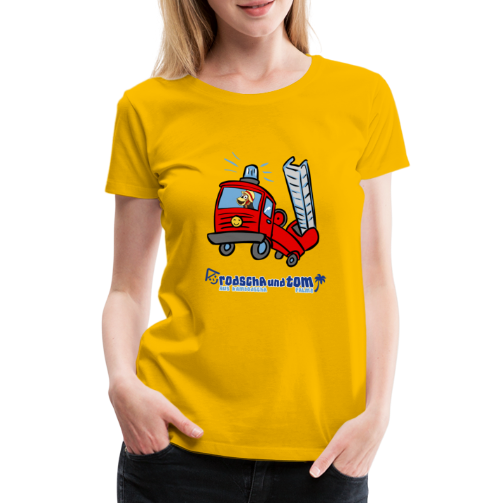 Rodscha und Tom - Feuerwehr - Frauen Premium T-Shirt - Sonnengelb