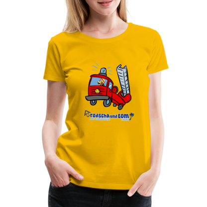 Rodscha und Tom - Feuerwehr - Frauen Premium T-Shirt - Sonnengelb