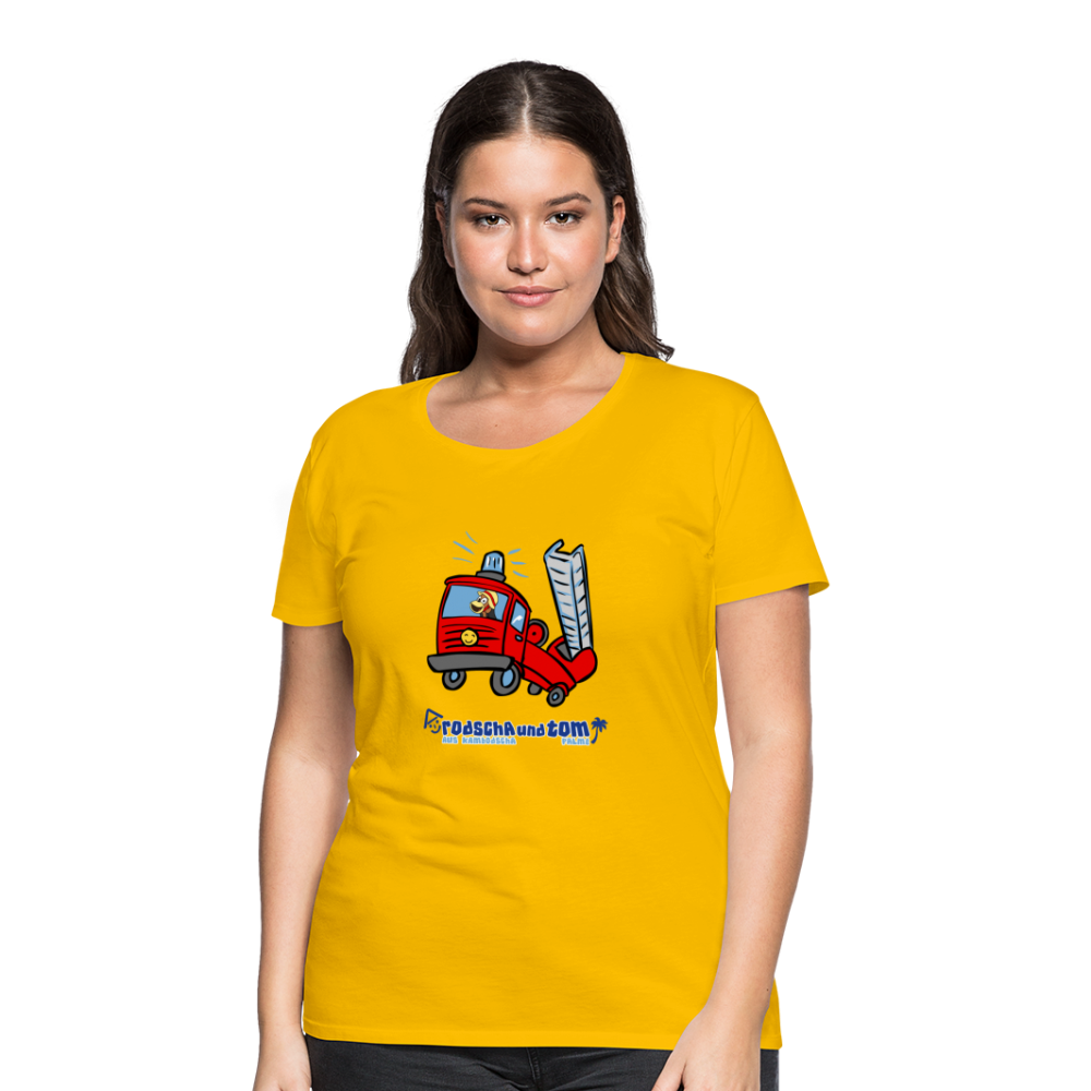Rodscha und Tom - Feuerwehr - Frauen Premium T-Shirt - Sonnengelb
