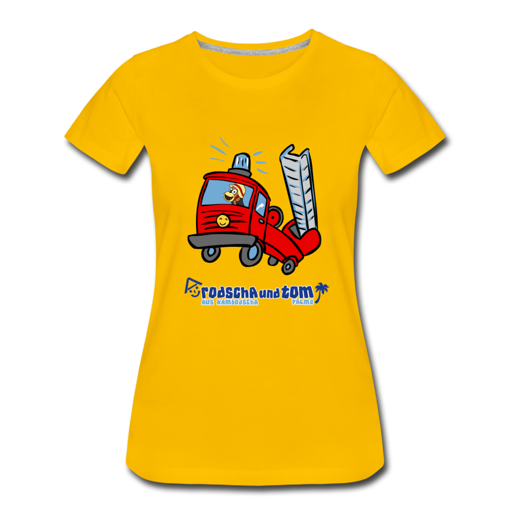 Rodscha und Tom - Feuerwehr - Frauen Premium T-Shirt - Sonnengelb