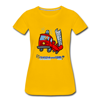 Rodscha und Tom - Feuerwehr - Frauen Premium T-Shirt - Sonnengelb