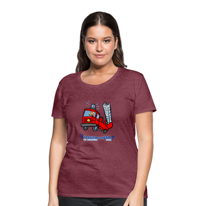 Rodscha und Tom - Feuerwehr - Frauen Premium T-Shirt - Bordeauxrot meliert