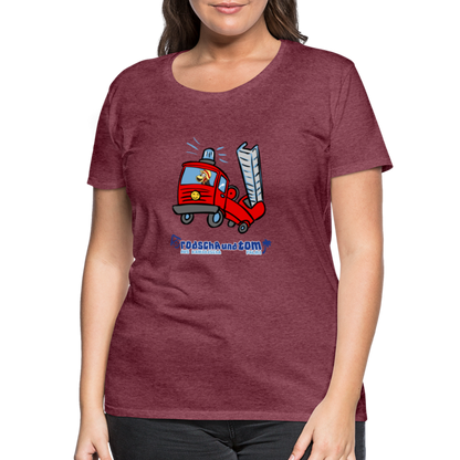 Rodscha und Tom - Feuerwehr - Frauen Premium T-Shirt - Bordeauxrot meliert
