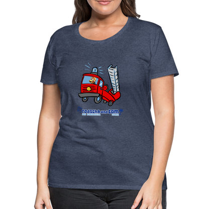 Rodscha und Tom - Feuerwehr - Frauen Premium T-Shirt - Blau meliert