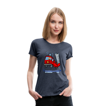 Rodscha und Tom - Feuerwehr - Frauen Premium T-Shirt - Blau meliert